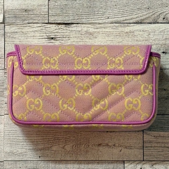 đź’Ż Authentic Gucci Super Mini Marmont Pink and Gold Women's Bag - Picture 6 of 12